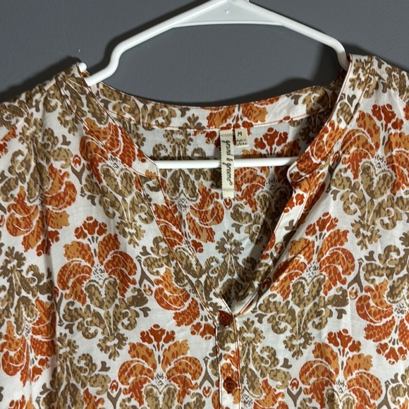 Grand & Greene Orange‎ and Cream Blouse Chic Style - Picture 2 of 7